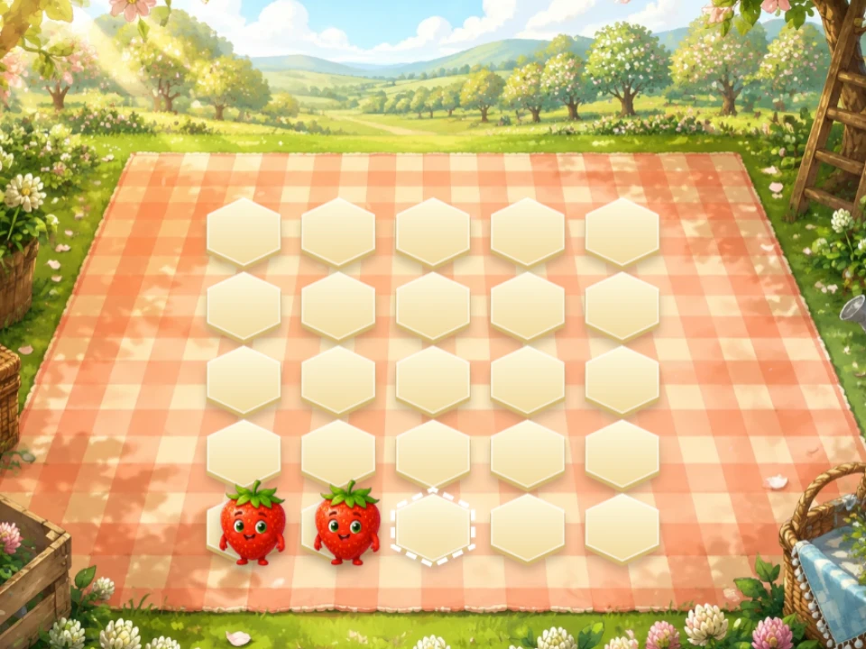 A bright picnic board filled with colorful smiling fruit pieces